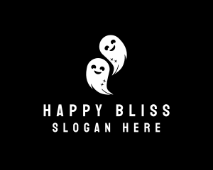 Happy Halloween Ghosts logo design