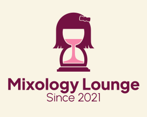 Girl Wine Hourglass logo design