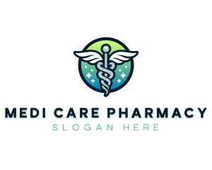 Hospital Caduceus Pharmacy logo design