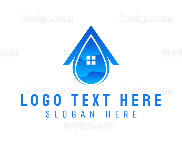 Blue House Droplet Logo