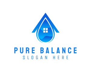 Blue House Droplet logo