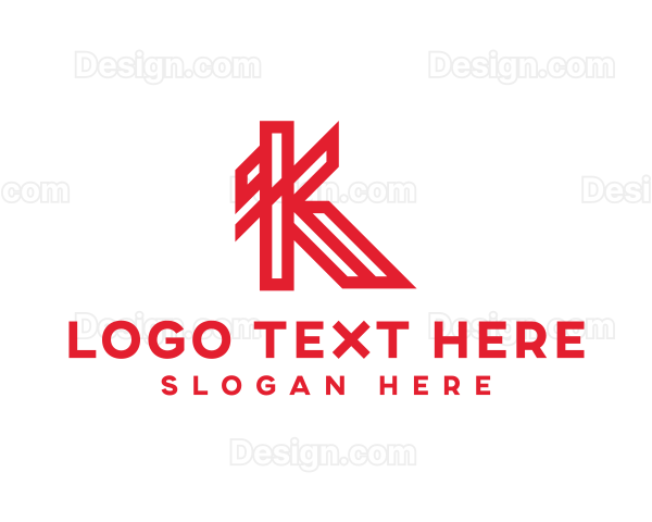 Geometric Slant Letter K Logo