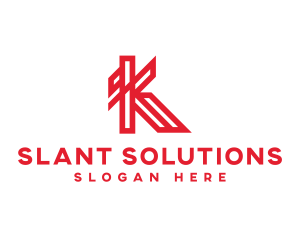 Geometric Slant Letter K logo