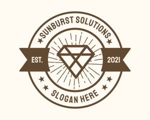 Diamond Sunburst Badge logo design