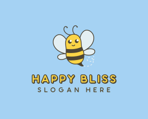 Happy Bumble Bee  logo design