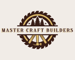 Wood Sawmill Builder logo design