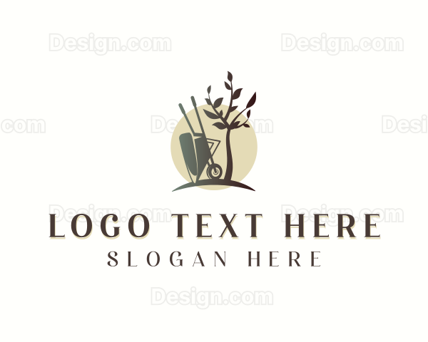 Plant Garden Wheelbarrow Logo