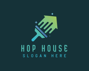 Sparkle Squeegee House logo design