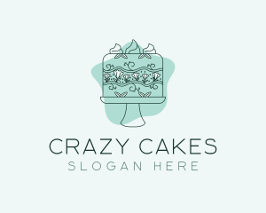 Flower Cake Dessert logo design