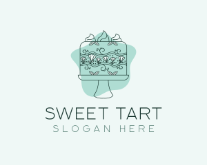 Flower Cake Dessert logo design