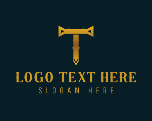 Medieval Style Business Letter T logo