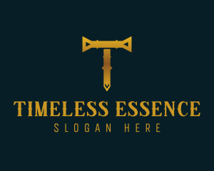 Medieval Style Business Letter T logo design