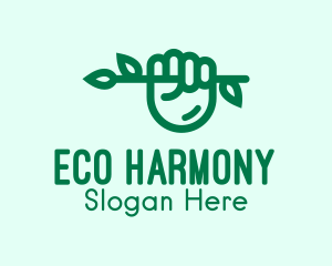 Eco Branch Hand  logo design