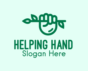 Eco Branch Hand  logo design