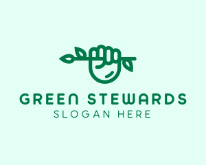 Eco Branch Hand  logo design