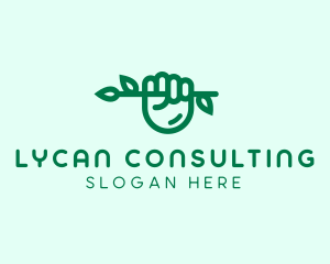 Eco Branch Hand  logo design