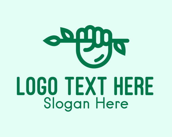 Green Hand logo example 1