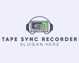 Retro Casette Tape Headphone logo