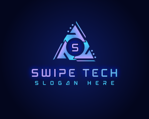 Cyber Tech Triangle logo design