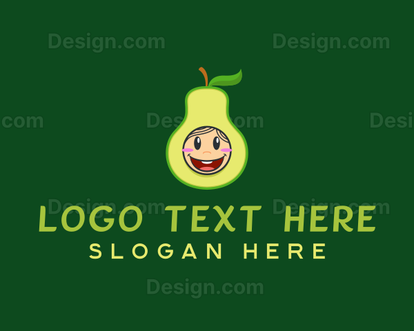 Cute Avocado Fruit Logo