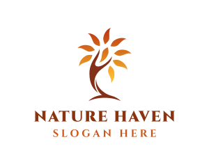 Nature Autumn Tree logo design