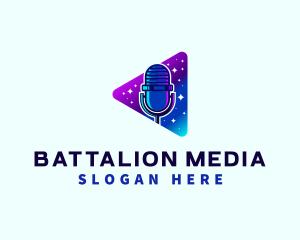 Media Podcast Microphone  logo design