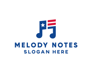 American Musical Note logo design