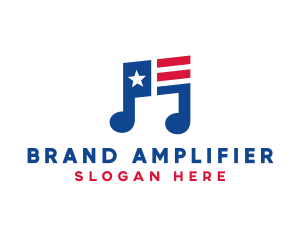 American Musical Note logo design