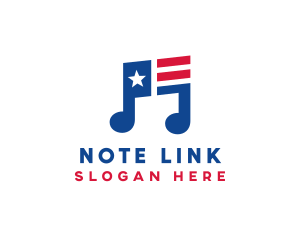 American Musical Note logo design