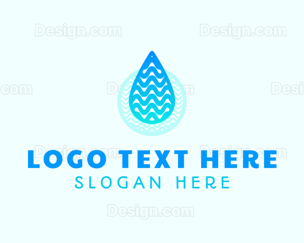 Wave Water Drop Logo