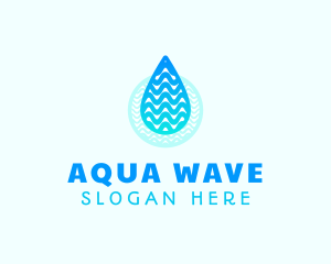 Wave Water Drop logo design