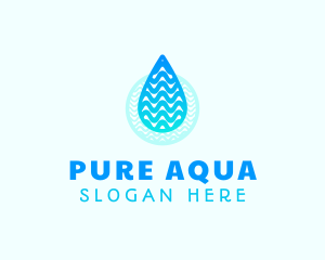 Wave Water Drop logo design