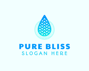 Wave Water Drop logo design