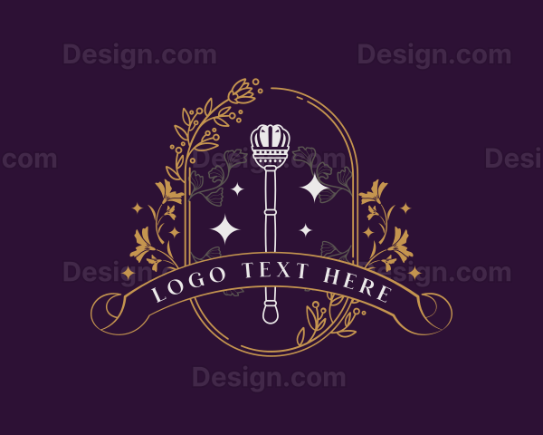 Floral Royal Scepter Wand Logo