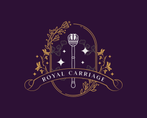 Floral Royal Scepter Wand logo design