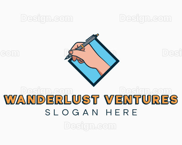 Hand Pen Writing Logo