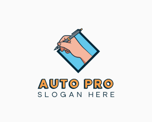 Hand Pen Writing Logo