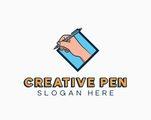 Hand Pen Writing logo design