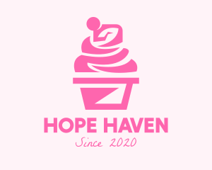Pink Cupcake Dessert logo