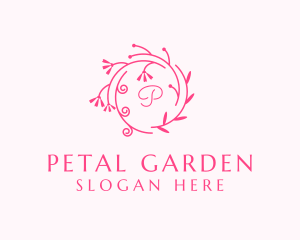 Ornamental Floral Wreath logo design