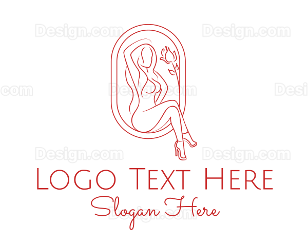 Elegant Woman Portrait Art Logo