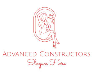 Beautiful Adult Woman Portrait logo design