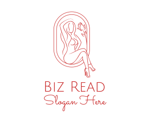 Beautiful Adult Woman Portrait logo design