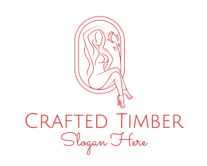 Beautiful Adult Woman Portrait logo design