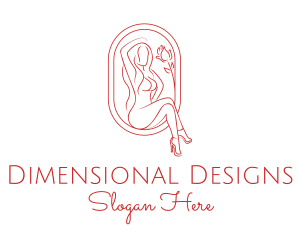 Beautiful Adult Woman Portrait logo design