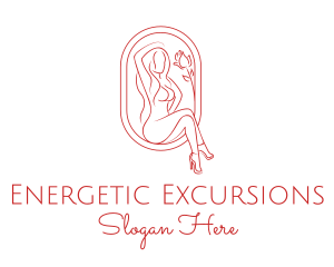 Beautiful Adult Woman Portrait logo design