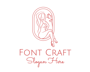 Beautiful Adult Woman Portrait logo design