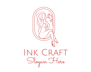 Beautiful Adult Woman Portrait logo design