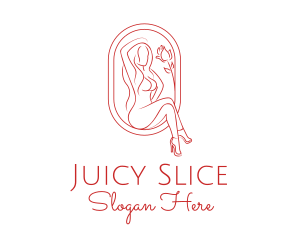 Beautiful Adult Woman Portrait logo design