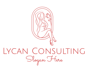 Beautiful Adult Woman Portrait logo design